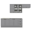 Ver imagem 1 de Cozinha Modulada 5 Pecas 280 Cm Ce379 Americana Cinza Calcare Henn