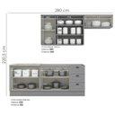 Ver imagem 4 de Cozinha Modulada 5 Pecas 280 Cm Ce379 Americana Cinza Calcare Henn