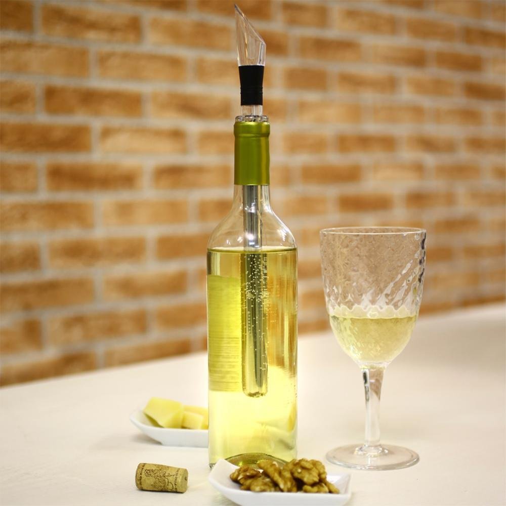 Bastão Resfriador Vinhos Bico Aerador Dosador Inox Prana - 4