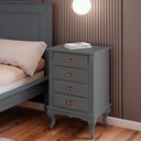 Ver imagem 2 de Mesa de Cabeceira 4 Gavetas Pés Luiz Xv Hannover 60817 - Cinza