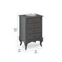 Ver imagem 5 de Mesa de Cabeceira 4 Gavetas Pés Luiz Xv Hannover 60817 - Cinza