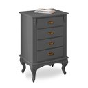 Ver imagem 1 de Mesa de Cabeceira 4 Gavetas Pés Luiz Xv Hannover 60817 - Cinza