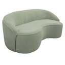 Ver imagem 1 de Sofá Curvo Montserrat 150cm 02 Lugares Bouclé Verde Claro - Nexta Casa