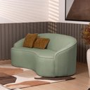 Ver imagem 2 de Sofá Curvo Montserrat 150cm 02 Lugares Bouclé Verde Claro - Nexta Casa