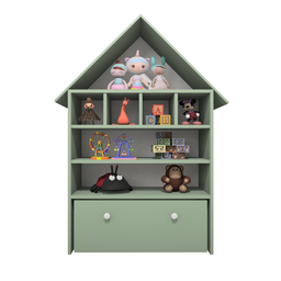Casinha Infantil Organizadora de Brinquedos 100% Mdf Plancasa Verde Jade - 1