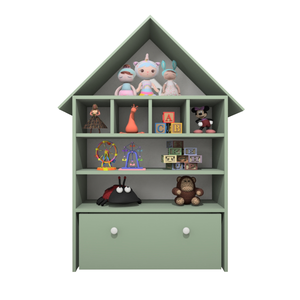 Casinha Infantil Organizadora de Brinquedos 100% Mdf Plancasa Verde Jade