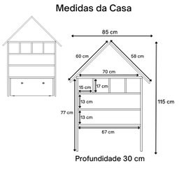 Casinha Infantil Organizadora de Brinquedos 100% Mdf Plancasa Verde Jade - 7