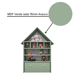 Casinha Infantil Organizadora de Brinquedos 100% Mdf Plancasa Verde Jade - 9