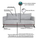Ver imagem 7 de Sofá Living 2 Lugares 1,80m Atlantis Bouclê Cinza Pés de Ferro - Pallazio