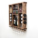Ver imagem 6 de Barzinho Adega de Madeira Maciça para 15 Garrafas com Porta Rolhas, Tampinhas e Taças - Rústico