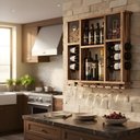 Ver imagem 7 de Barzinho Adega de Madeira Maciça para 15 Garrafas com Porta Rolhas, Tampinhas e Taças - Rústico