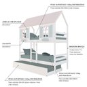 Ver imagem 4 de Treliche Casinha Bela - Madeira Maciça Branco/rosa/verde | Housin