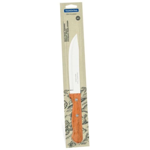Faca para Cozinha Dynamic Corte Preciso Aço Inox Cabo Madeira Natural Tramontina 6 Polegadas