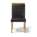 Ver imagem 4 de Kit com 6 Cadeiras Sara Madeira Maciça Estofadas para Mesa de Jantar Courino Preto 503