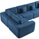 Ver imagem 7 de Kit Sofá Modular 5 Lugares Moderno Curvo Orgânico Adapt Linho