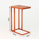 Ver imagem 2 de Mesa Lateral Encaixe Elena Cobre e Tampo Amendoa Asturias - Cor: Marrom