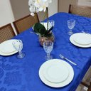 Ver imagem 2 de Toalha de Mesa Jantar 6 Lugares Jacquard 2,10x1,40m Azul