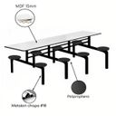 Ver imagem 2 de Mesa para Refeitório 8 Lugares MDF Branco de 25 mm - FIXO - ART VIVA