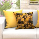 Ver imagem 3 de Capa para Almofada Floral Amarela Estampada 6 Unidades 60cm x 60cm Grande Tecido Jacquard
