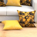 Ver imagem 4 de Capa para Almofada Floral Amarela Estampada 6 Unidades 60cm x 60cm Grande Tecido Jacquard