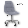 Cadeira Office Eiffel Botonê Ajustável Base Giratória Cinza + E-book - 2