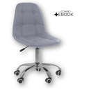 Ver imagem 2 de Cadeira Office Eiffel Botonê Ajustável Base Giratória Cinza + E-book