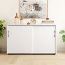 Ver imagem 3 de Armário Organizador 140cm 2 Portas de Correr Escritório F5 Cor:branco