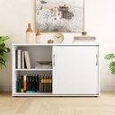 Ver imagem 4 de Armário Organizador 140cm 2 Portas de Correr Escritório F5 Cor:branco