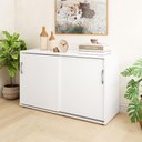Ver imagem 1 de Armário Organizador 140cm 2 Portas de Correr Escritório F5 Cor:branco