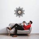 Ver imagem 3 de Espelho decorativo de parede redondo com moldura palitada Quasar Preto