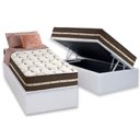Ver imagem 1 de Cama Box Baú Solteiro: Colchão Molas Anjos Superlastic Classic + Base CRC Courano White(88x188)