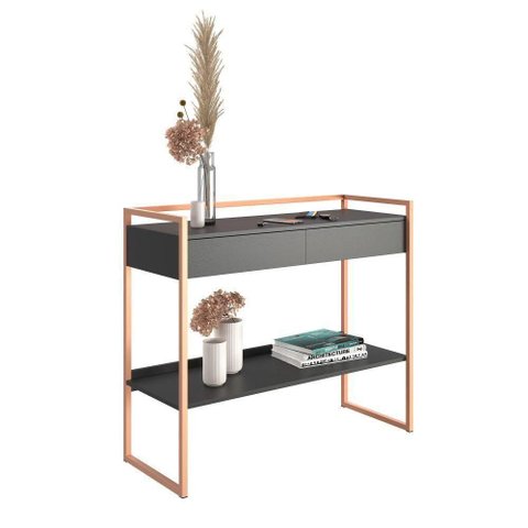 Buffet Aparador Industrial Preto e Cobre