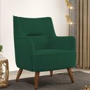 Ver imagem 2 de Kit 02 Poltronas Decorativa Fixa Pés de Madeira Isabella D02 Veludo Verde B-303 - Lyam Decor