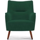 Ver imagem 6 de Kit 02 Poltronas Decorativa Fixa Pés de Madeira Isabella D02 Veludo Verde B-303 - Lyam Decor