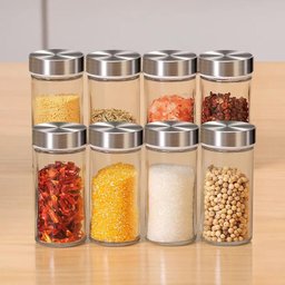 Porta Tempero e Condimentos Aço Inox com 12 Potes e Suporte Giratório e Base Redonda para Cozinha - 5