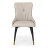 Cadeira de Jantar Estofada Verona Design Italiano Encosto Anatômico Base em Metal - Bege/caramelo - 3