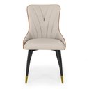 Ver imagem 3 de Cadeira de Jantar Estofada Verona Design Italiano Encosto Anatômico Base em Metal - Bege/caramelo