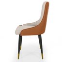 Ver imagem 4 de Cadeira de Jantar Estofada Verona Design Italiano Encosto Anatômico Base em Metal - Bege/caramelo