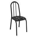Ver imagem 4 de Kit 6 Cadeiras de Cozinha Flórida Estampado Preto Florido Pés de Ferro Preto