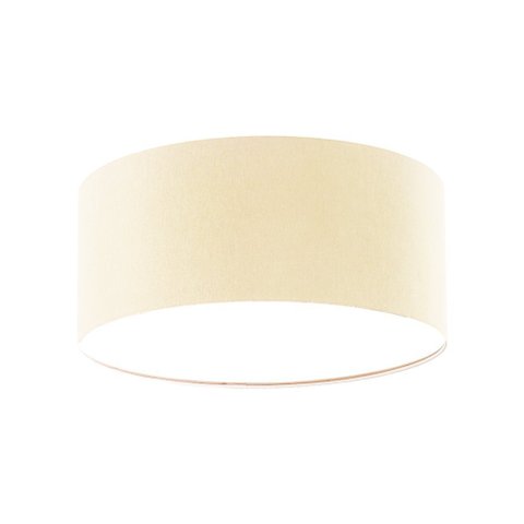 Luminária Plafon Redondo Cúpula em Tecido 30x15:Cru5927