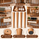 Ver imagem 2 de Kit 4 Pés de Madeira para Móveis Modelo Pino Vários Tamanhos - 70cm