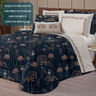 Conjunto Cama Casal Queen Size Safira Estampado 100% Algodão Viena:azul - 4