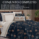 Ver imagem 5 de Conjunto Cama Casal Queen Size Safira Estampado 100% Algodão Viena:azul