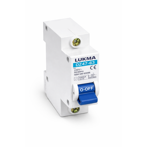 Disjuntor Din Unipolar Curva C Lukma 10a até 80a Modelo:1p 25a Curva C