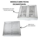 Ver imagem 5 de Ralo de Banheiro 15x15 Inox Abre Fecha Veneziana 15x15 Base Branco e Caixa Sifonada 150mm