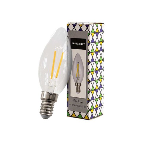Lâmpada Led Vela 2w 2400k 180lm E14 Bivolt Irc80 L054c2-bvt Starlux St3149