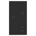 Ver imagem 2 de Guarda-Roupa 4 Portas e 2 Gavetas Panama 90cm Preto - Fellicci Móveis
