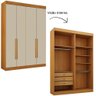 Guarda Roupa Modulado Individual Orion Cinamomo Off White 4 Portas 3 Gavetas Leifer Móveis - 2
