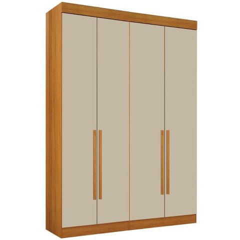Guarda Roupa Modulado Individual Orion Cinamomo Off White 4 Portas 3 Gavetas Leifer Móveis