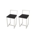 Ver imagem 1 de Kit 2 Banqueta Baixa Para Cozinha Industrial Assento Estofado White